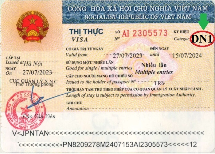 Thời hạn visa DN1